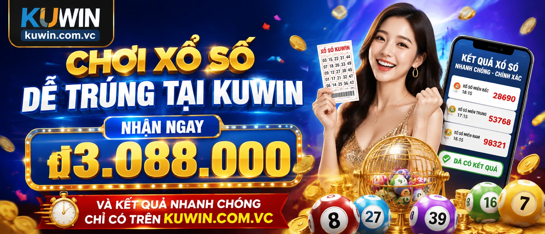 Khu vực xổ số miền Bắc trên KUWIN