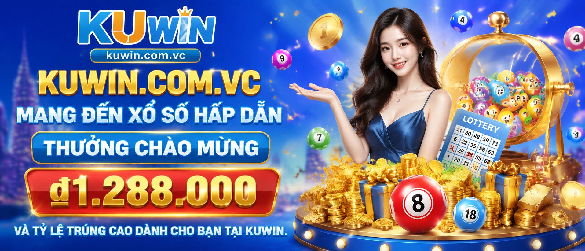 Giao diện Xổ Số KUWIN trên điện thoại và máy tính bảng